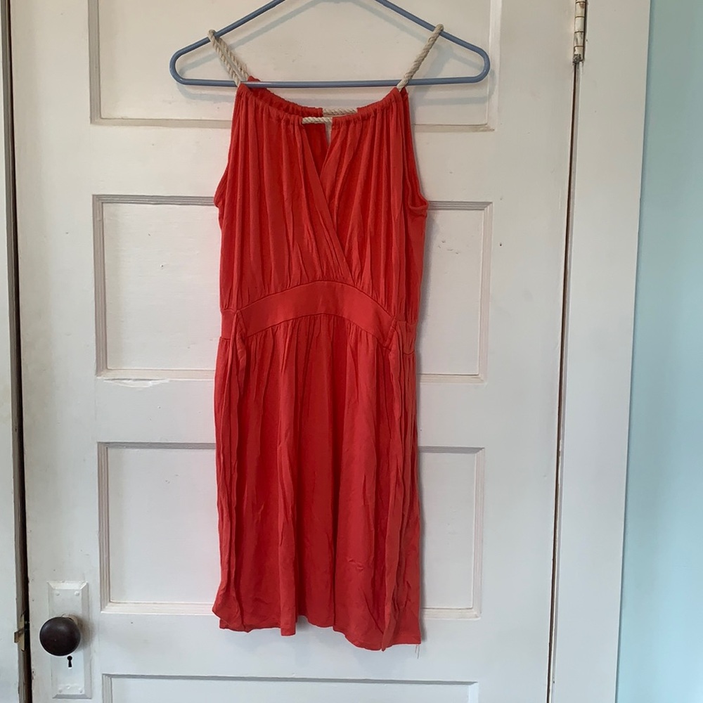 Peach jersey knit dress